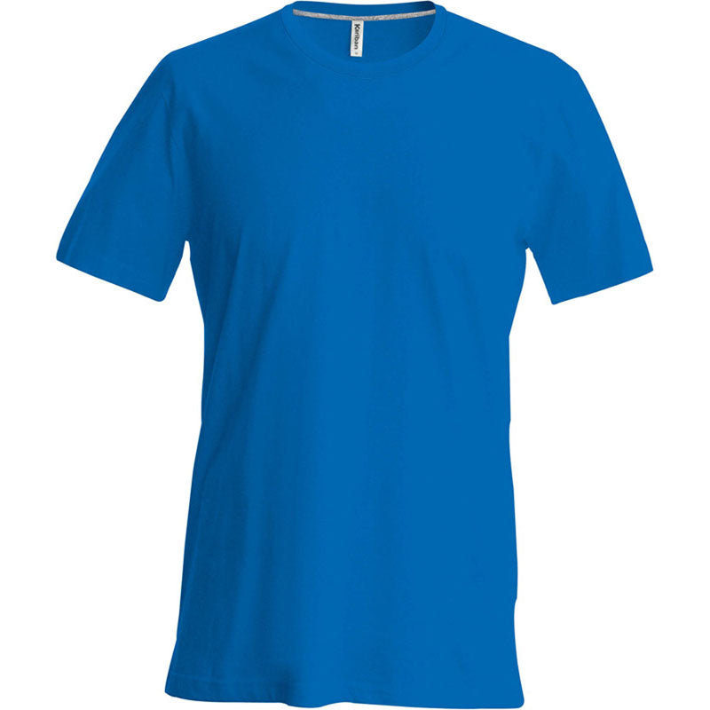 Kariban Mens Slim Fit Short Sleeve Crew Neck Plain Colours Cotton T-Shirt