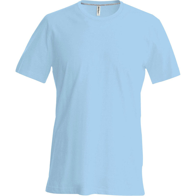 Kariban Mens Slim Fit Short Sleeve Crew Neck Plain Colours Cotton T-Shirt
