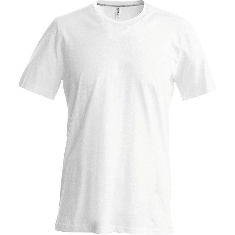 Kariban Mens Slim Fit Short Sleeve Crew Neck Plain Colours Cotton T-Shirt