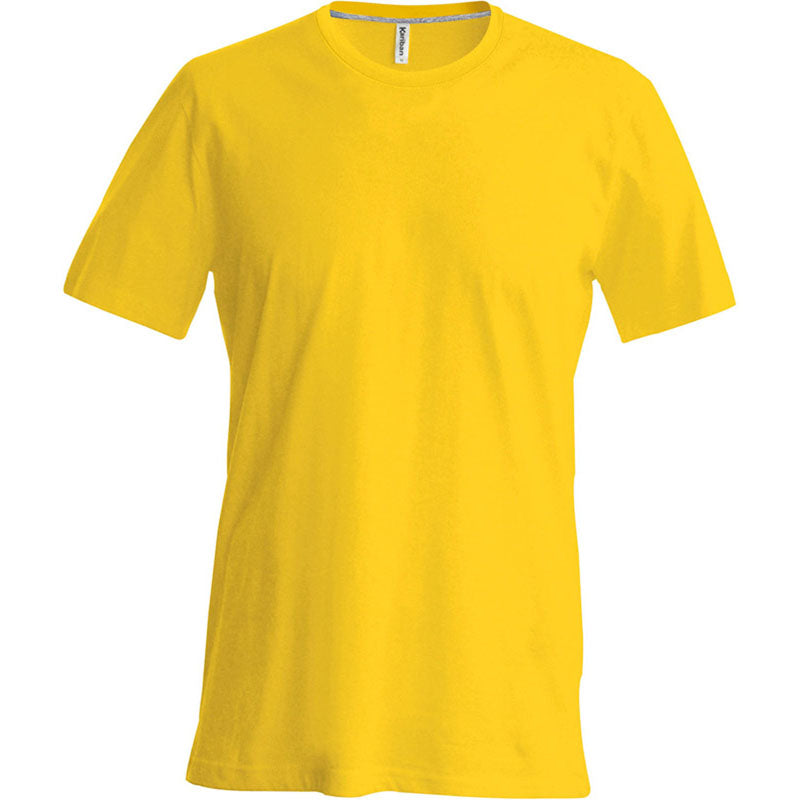 Kariban Mens Slim Fit Short Sleeve Crew Neck Plain Colours Cotton T-Shirt