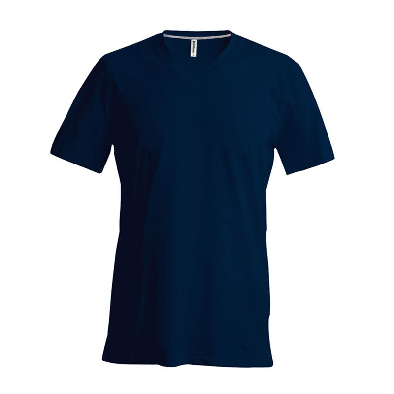 Kariban Mens Slim Fit Short Sleeve V Neck Plain Colours Cotton T-Shirt