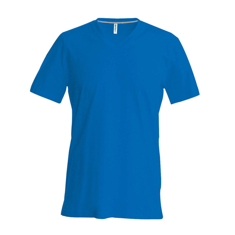 Kariban Mens Slim Fit Short Sleeve V Neck Plain Colours Cotton T-Shirt