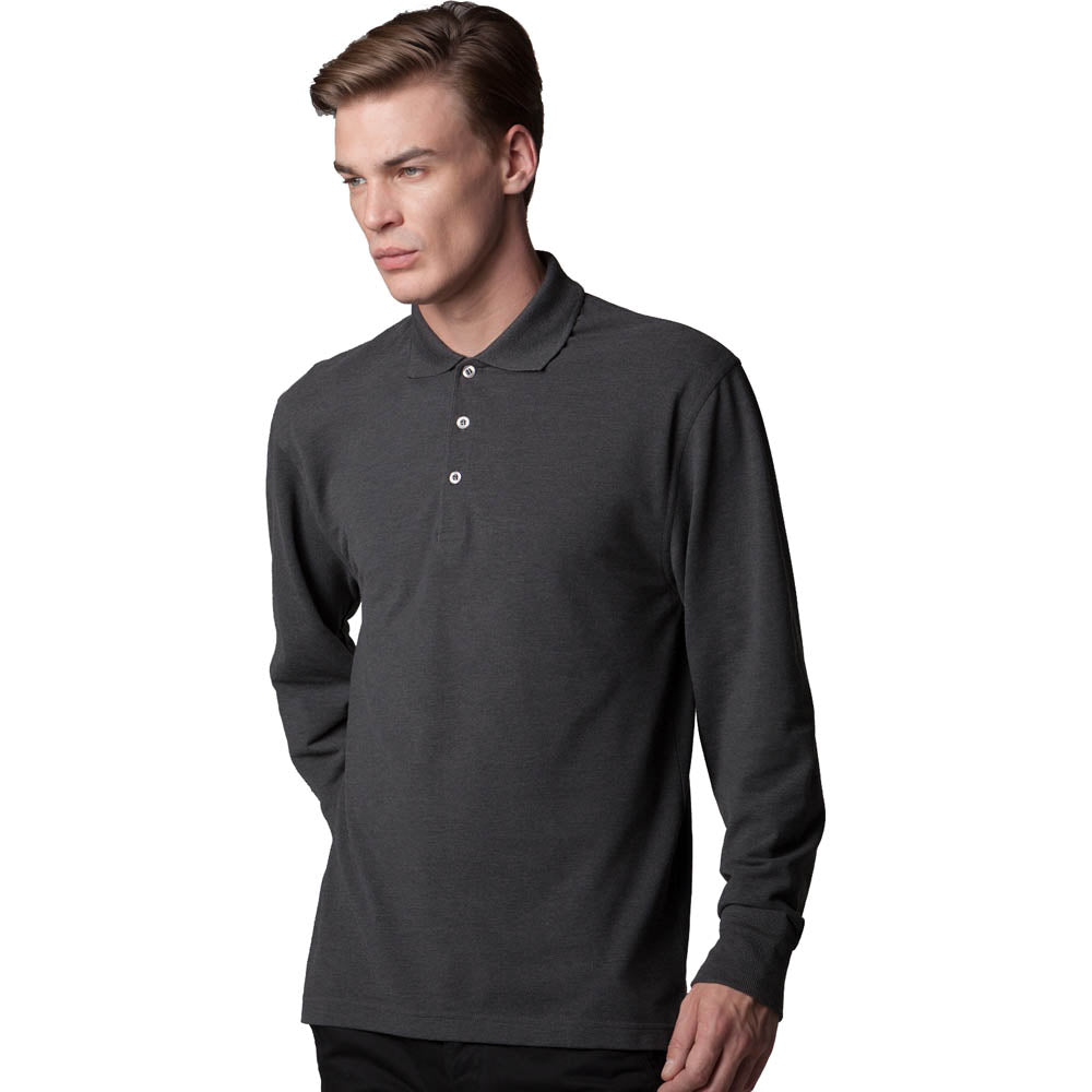 Kustom Kit Mens Pique Polo Shirt Long Sleeve