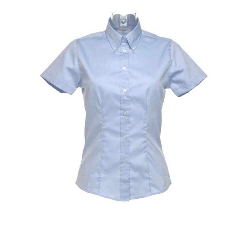 Kustom Kit Smart Corporate Ladies Short Sleeved Oxford Formal Work blouse
