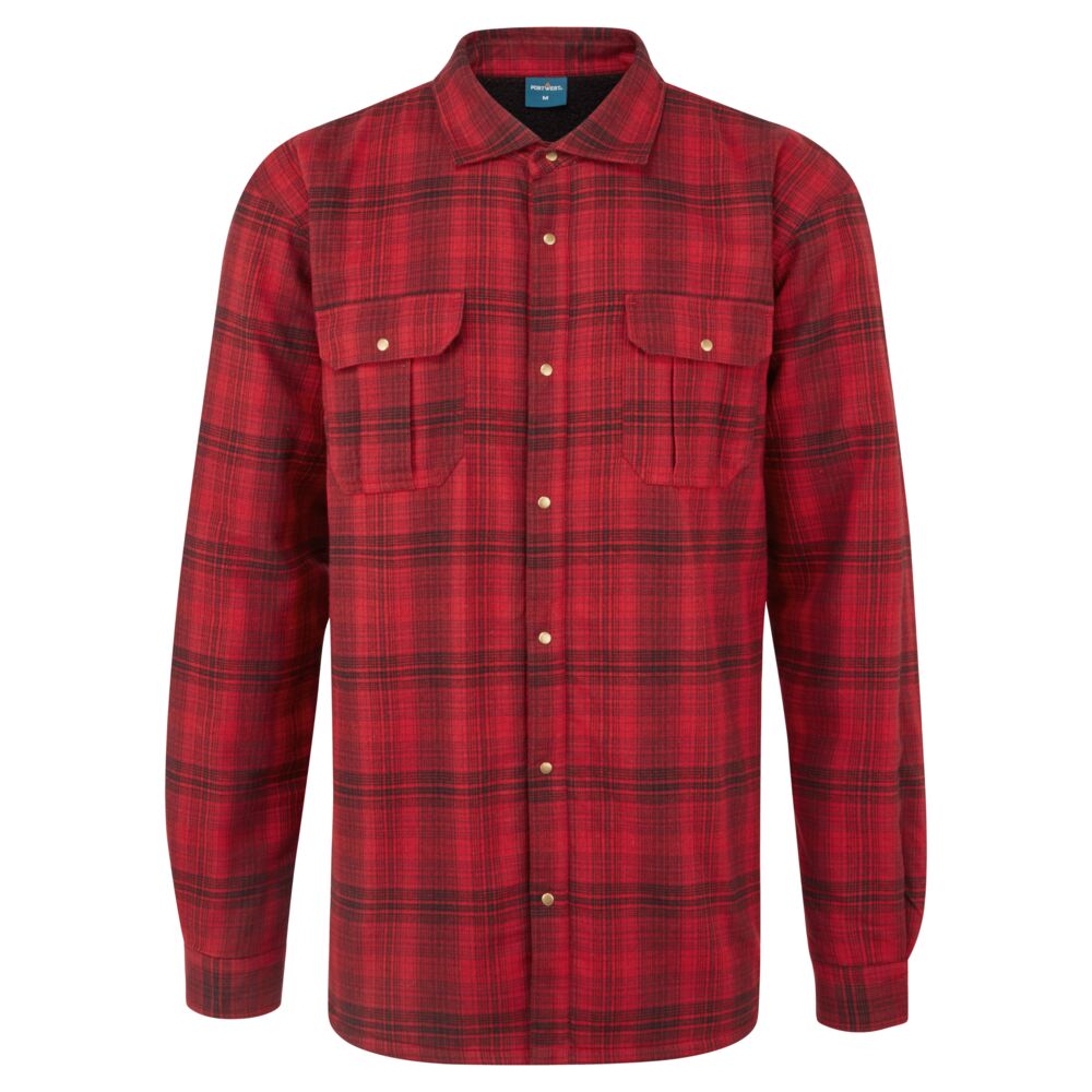 KA3 Sherpa Lined Check Shirt - Red