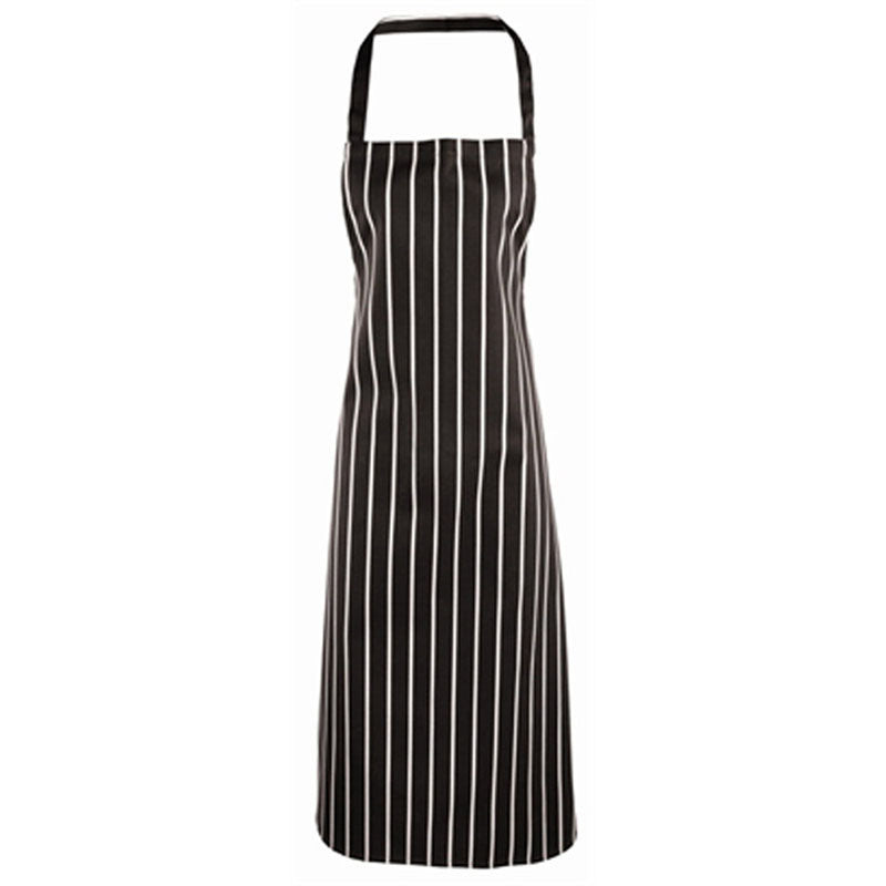 Premier Mens & Womens/Ladies Vertical Stripe Chef's Workwear Bib Apron