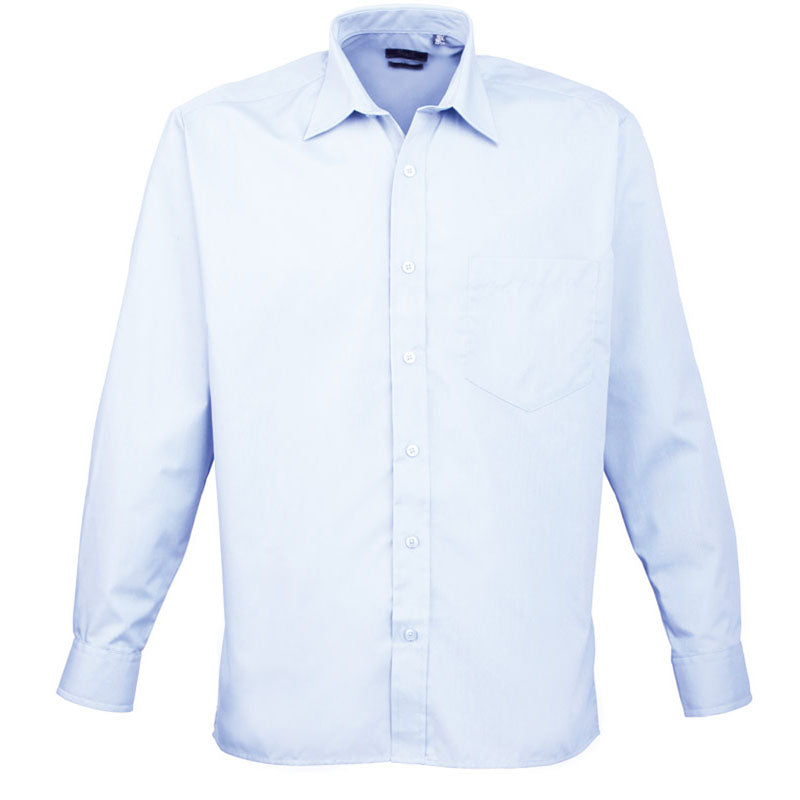 Premier Mens Long Sleeve Polycotton Poplin Formal Corporate Shirt
