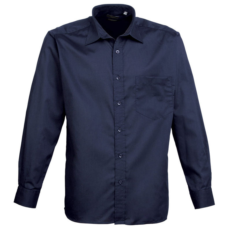 Premier Mens Long Sleeve Polycotton Poplin Formal Corporate Shirt