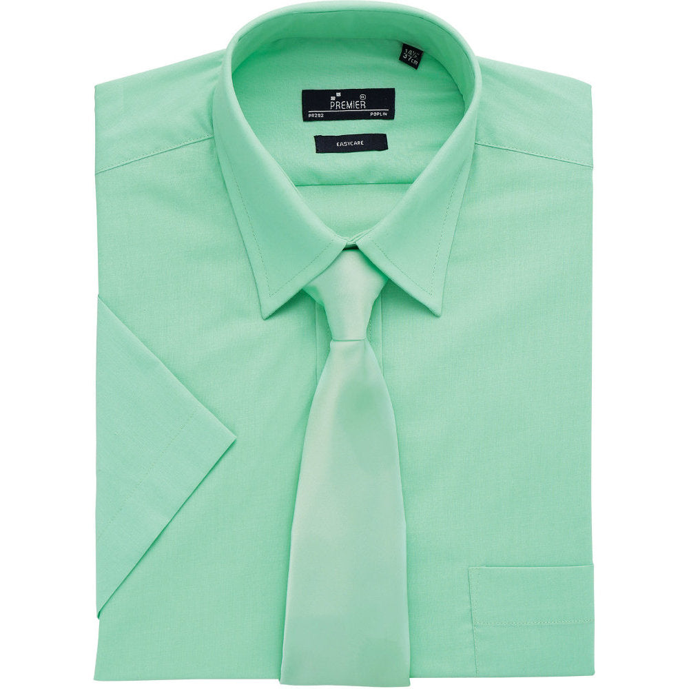 Premier Mens Short Sleeve Polycotton Poplin Formal Corporate Shirt