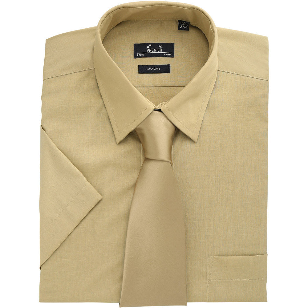 Premier Mens Short Sleeve Polycotton Poplin Formal Corporate Shirt