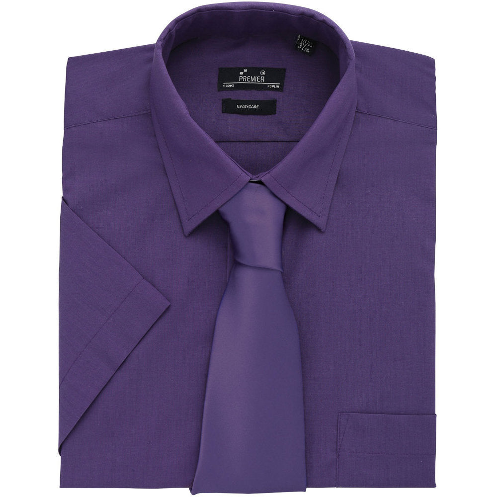 Premier Mens Short Sleeve Polycotton Poplin Formal Corporate Shirt