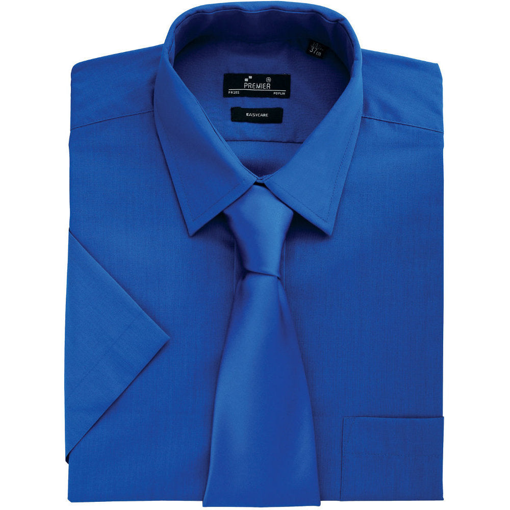 Premier Mens Short Sleeve Polycotton Poplin Formal Corporate Shirt