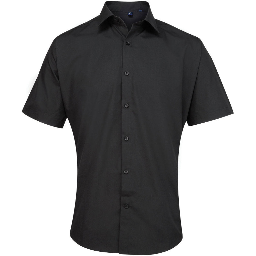 Premier Mens Supreme Poplin Short Sleeve Formal Corporate Shirt