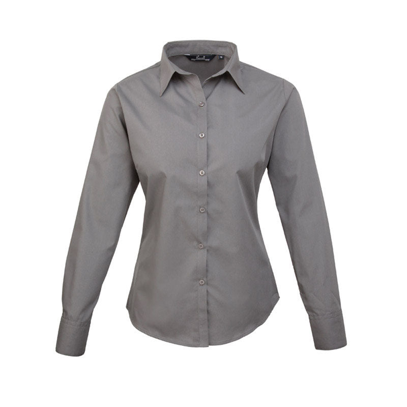 Premier Womens Ladies Poplin Polycotton Long Sleeve Corporate Blouse