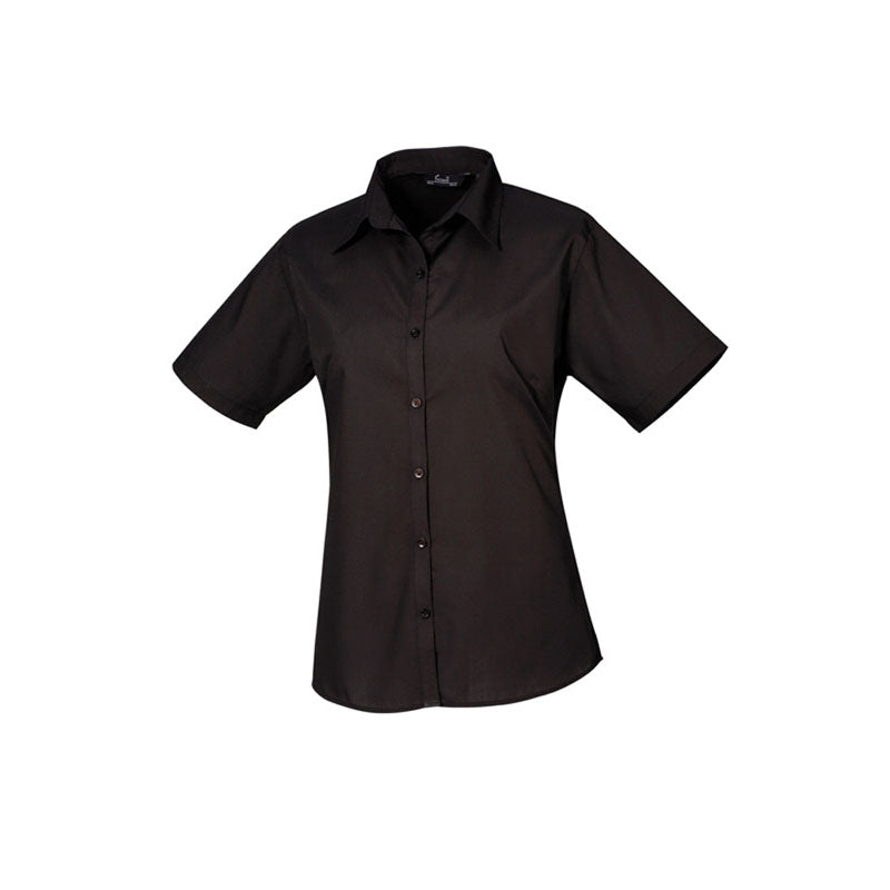 Premier Womens Ladies Poplin Polycotton Short Sleeve Corporate Blouse