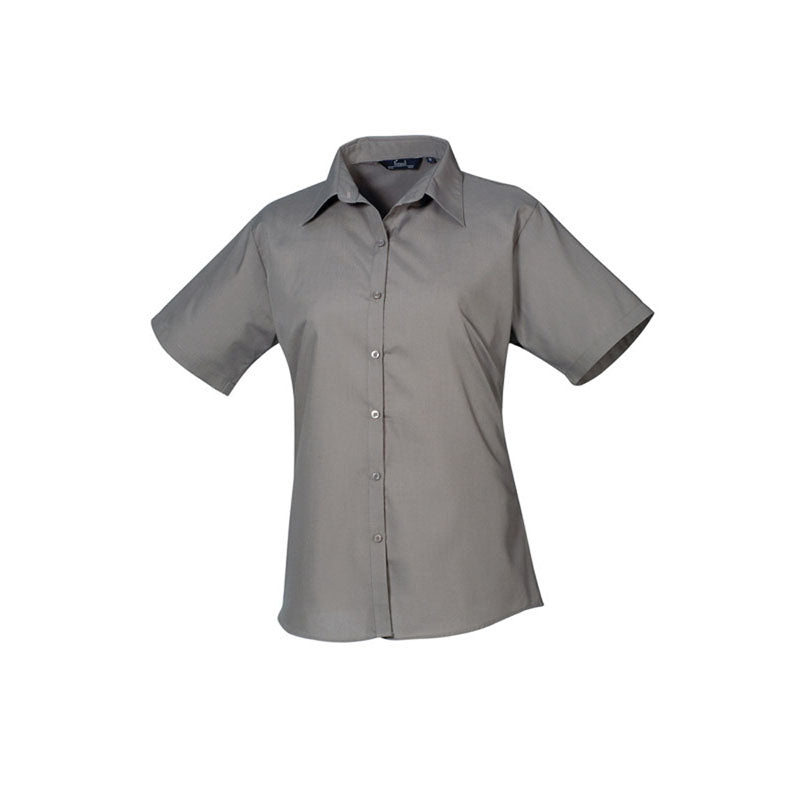 Premier Womens Ladies Poplin Polycotton Short Sleeve Corporate Blouse
