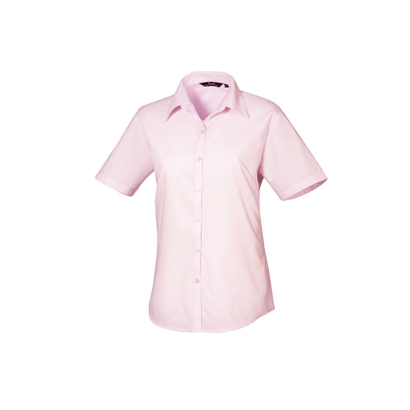 Premier Womens Ladies Poplin Polycotton Short Sleeve Corporate Blouse