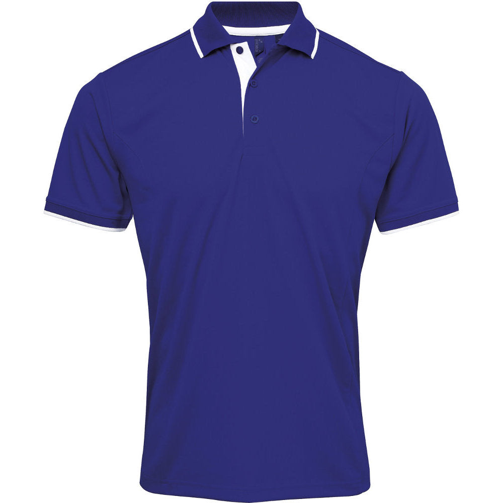 Premier Mens Coolchecker Contrast Trim Corporate Workwear Polo Shirt