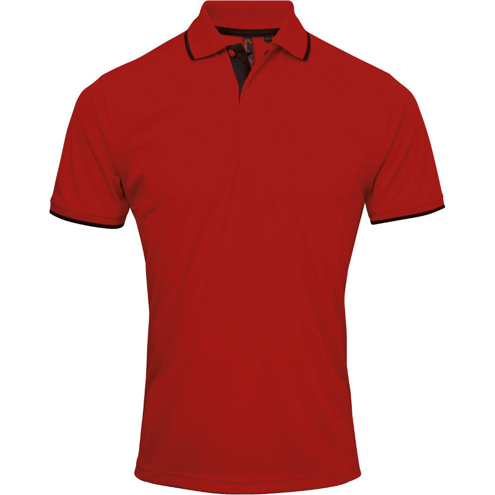 Premier Mens Coolchecker Contrast Trim Corporate Workwear Polo Shirt
