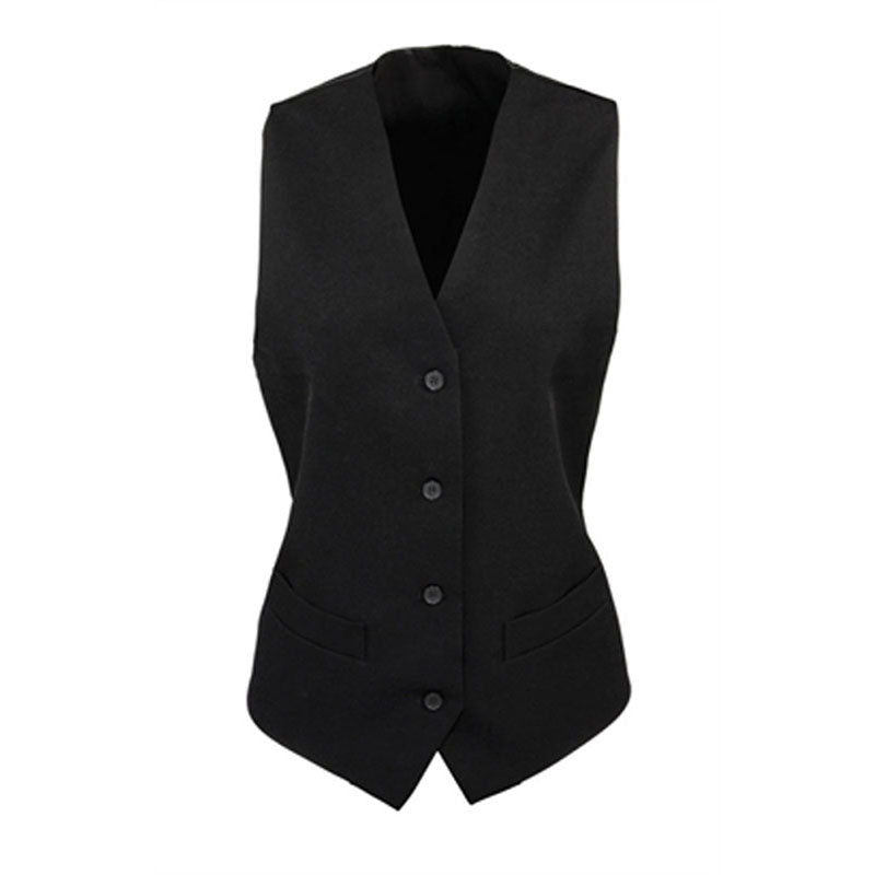 Premier Womens Ladies Lined Polycotton Hospitality Formal Waistcoat