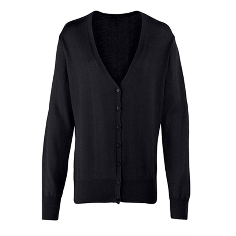 Premier Colours Ladies Button Through Knitted V Neck Cardigan Black,Navy