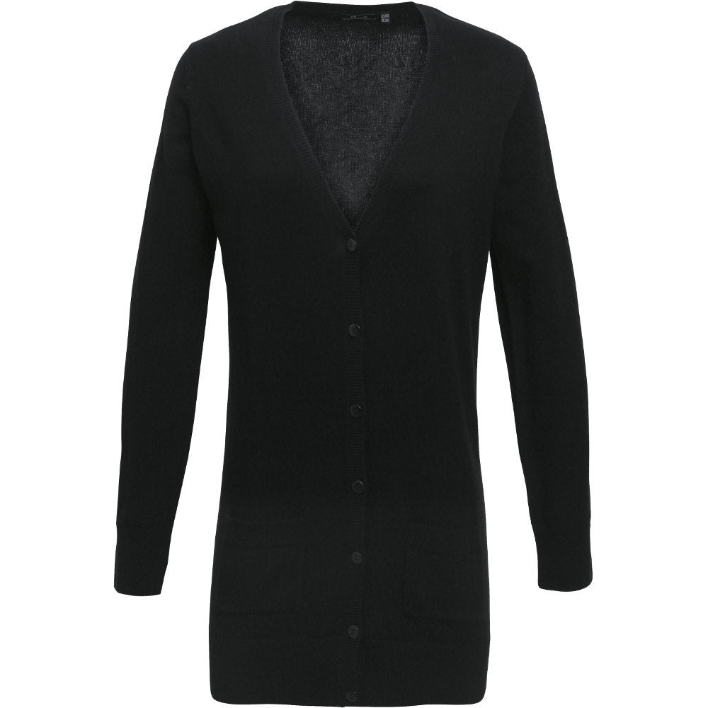 Premier Womens Ladies Longline Knitted V Neck Corporate Cardigan