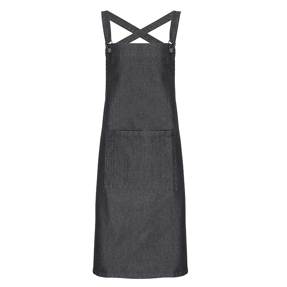 Premier Mens Cross Back Barista Cotton Canvas Long Bib Apron