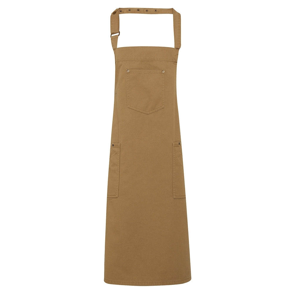 Premier Mens Chino Style Cotton Long Length Full Bib Apron