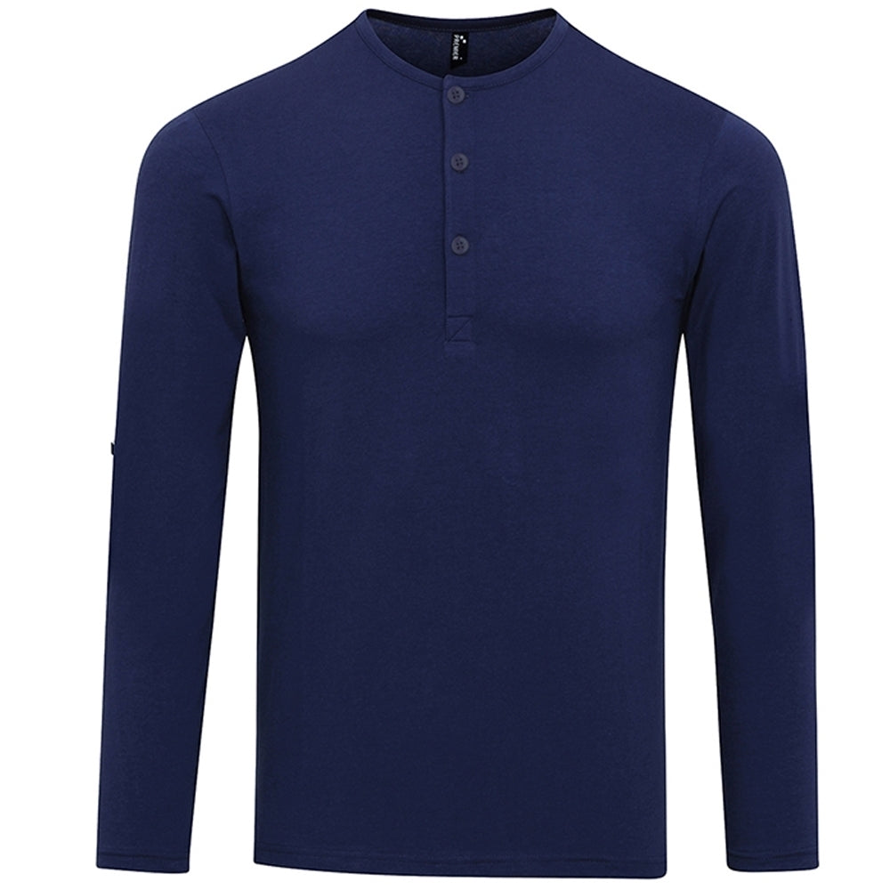 Premier Mens Long John Roll Up Long Sleeve Casual T Shirt