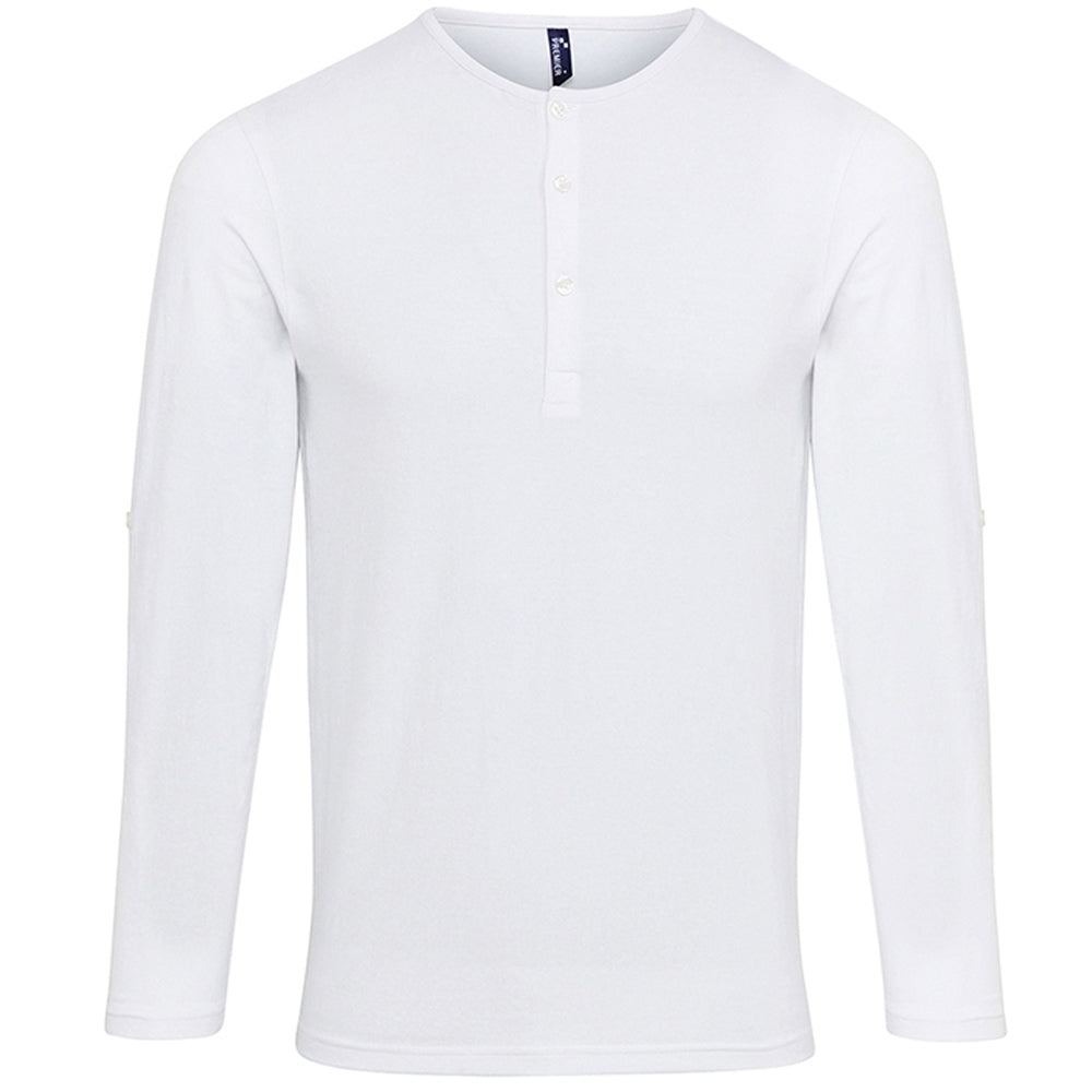 Premier Mens Long John Roll Up Long Sleeve Casual T Shirt