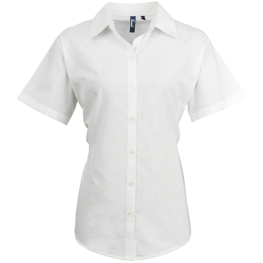 Premier Womens Signature Oxford Cotton Short Sleeve Shirt