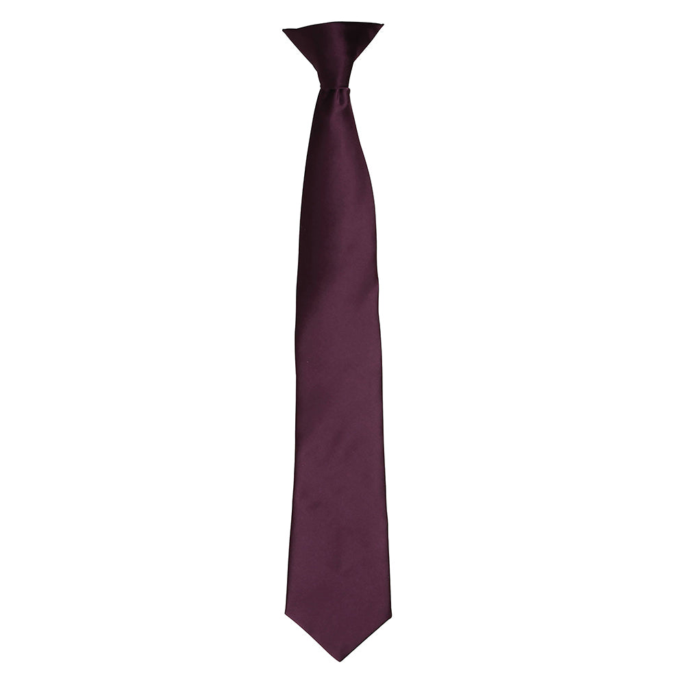 Premier Mens Colours Satin Woven Clip On Easy Wear Work Tie