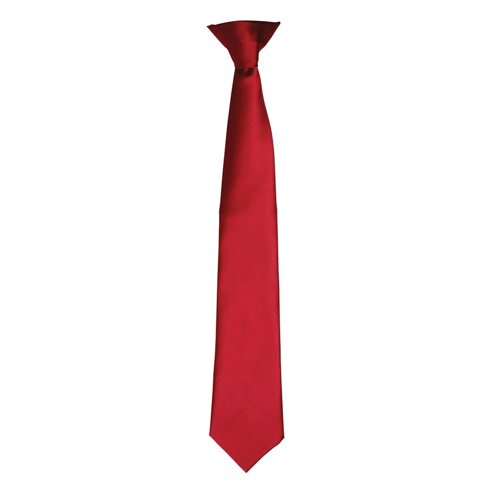 Premier Mens Colours Satin Woven Clip On Easy Wear Work Tie