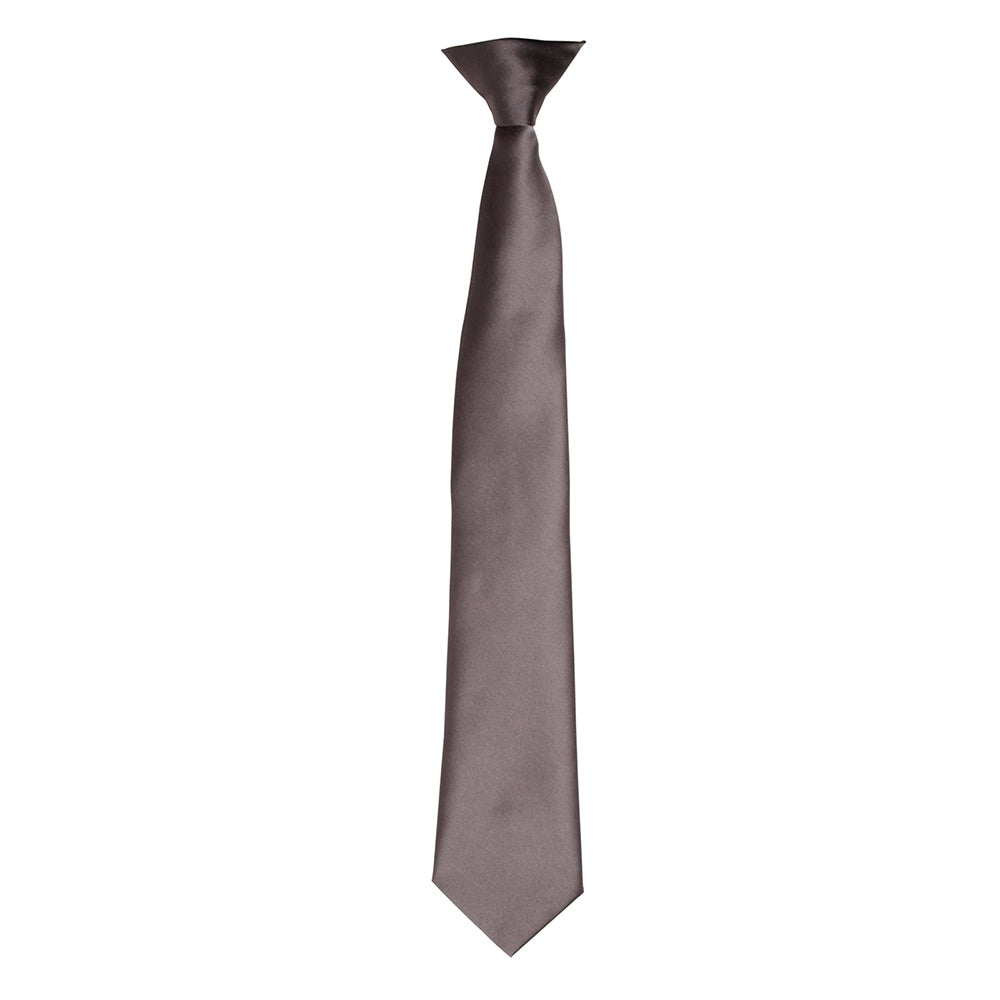 Premier Mens Colours Satin Woven Clip On Easy Wear Work Tie