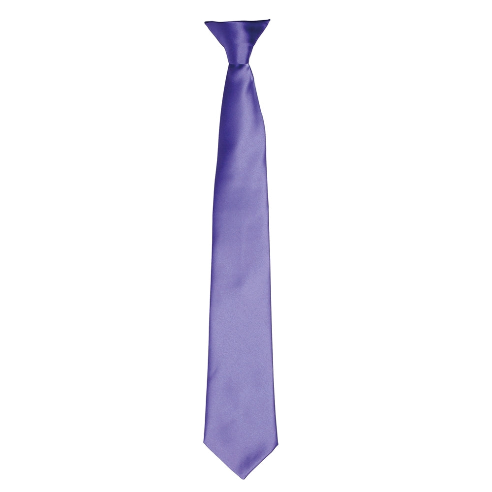 Premier Mens Colours Satin Woven Clip On Easy Wear Work Tie