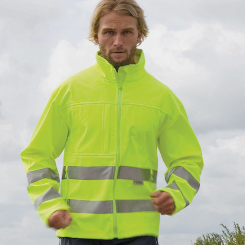 Result High Visibility Viz Mens Windproof Breathable 3 Layer Softshell Jacket