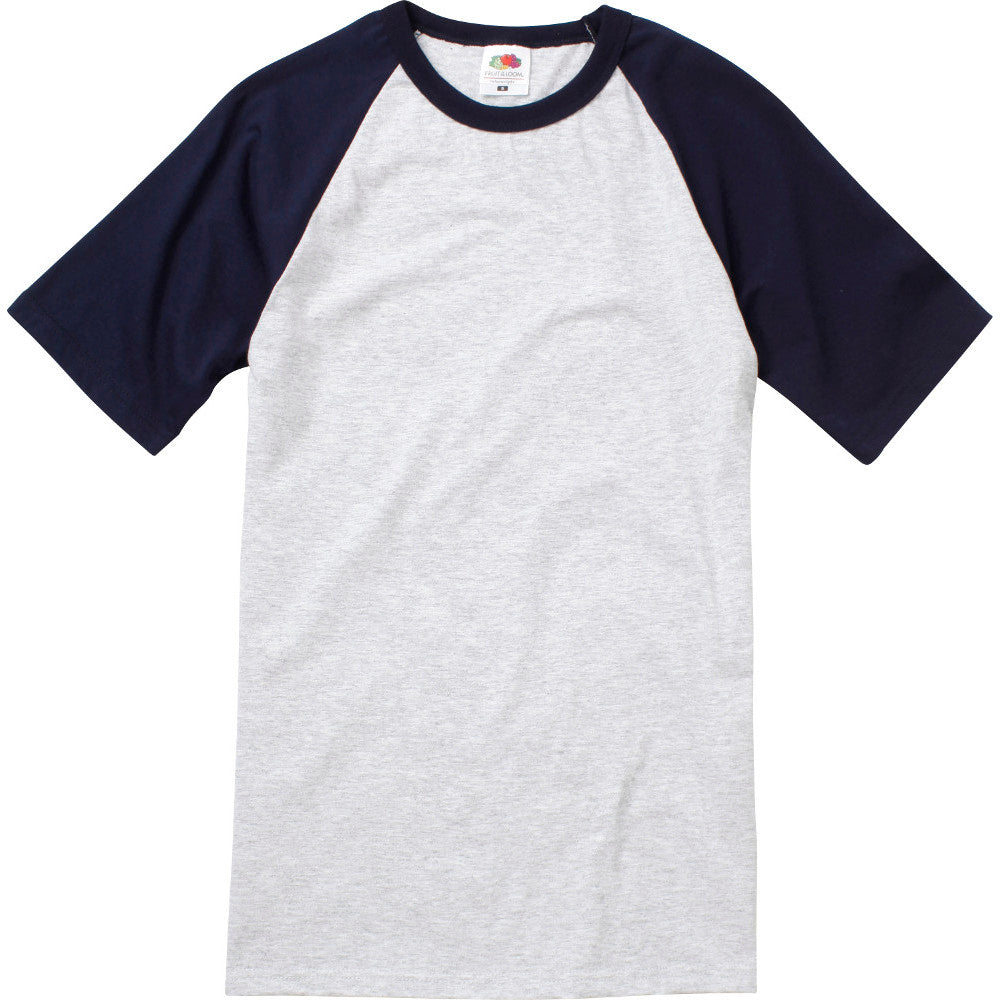 Fruit Of The Loom Mens Short Sleeve Baseball T Shirt