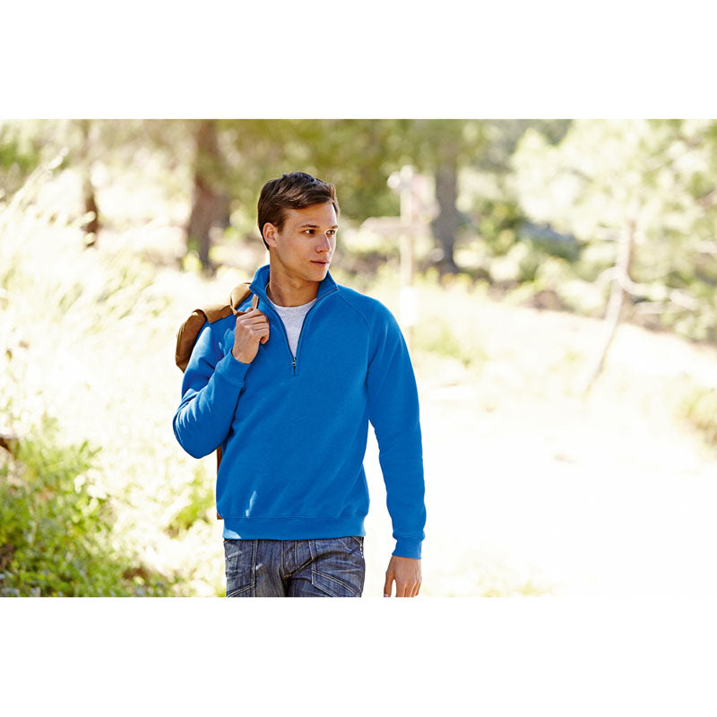 Fruit of the Loom Mens Premium 70/30 zip neck sweat