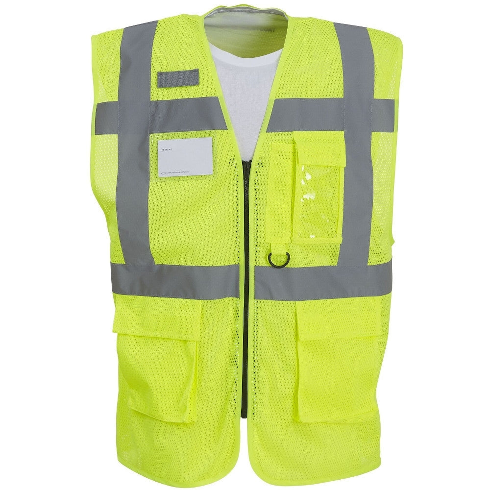 Yoko Mens Hi Vis Top Cool Open Mesh Executive Safety Waistcoat