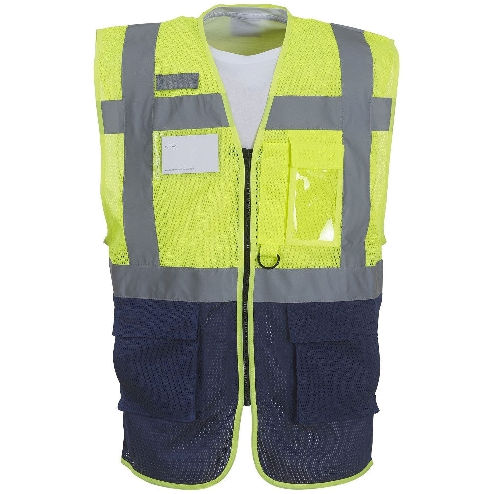 Yoko Mens Hi Vis Top Cool Open Mesh Executive Safety Waistcoat