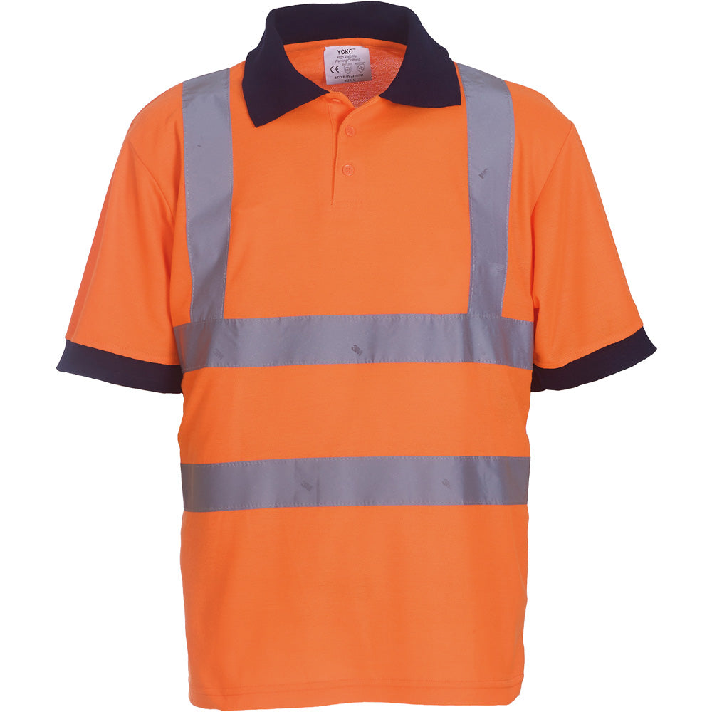 Yoko Mens High Vis Short Sleeve Polo Shirt