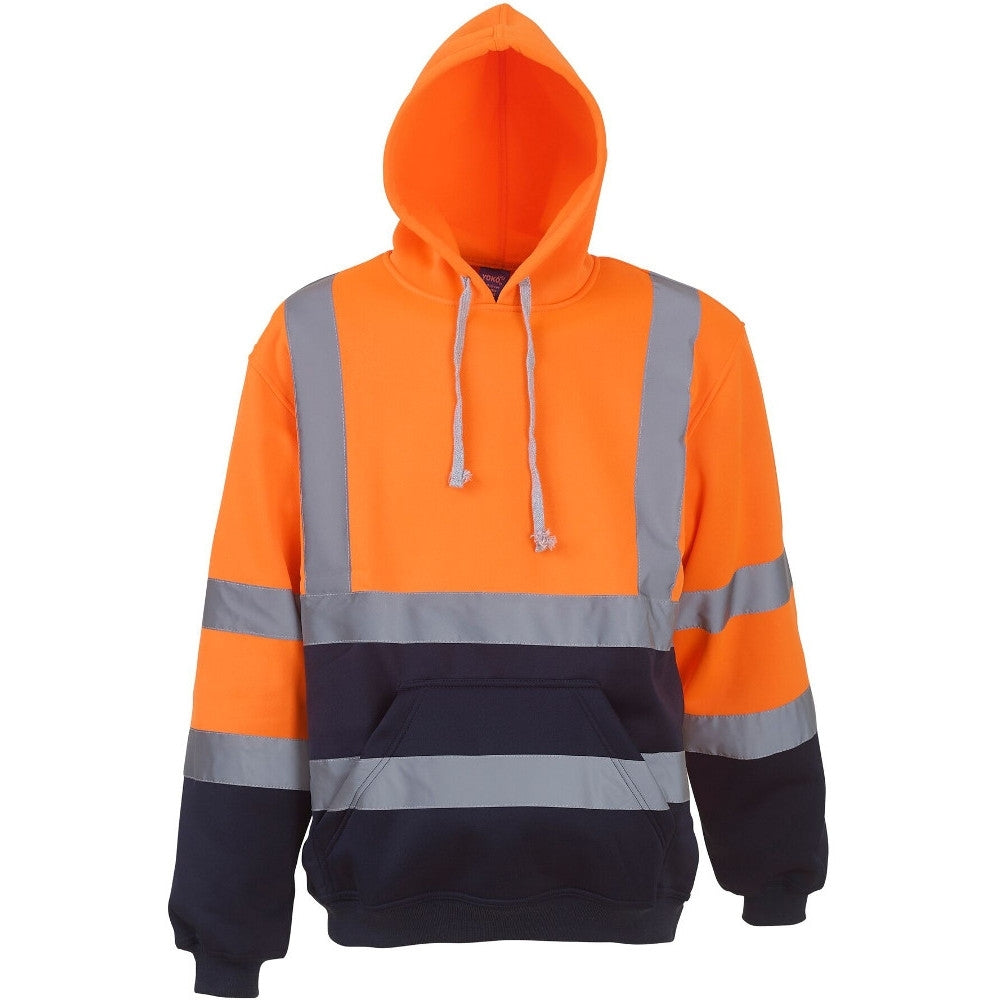 Yoko Mens Hi Vis Pull Over Anti Pill Polyester Safety Hoodie