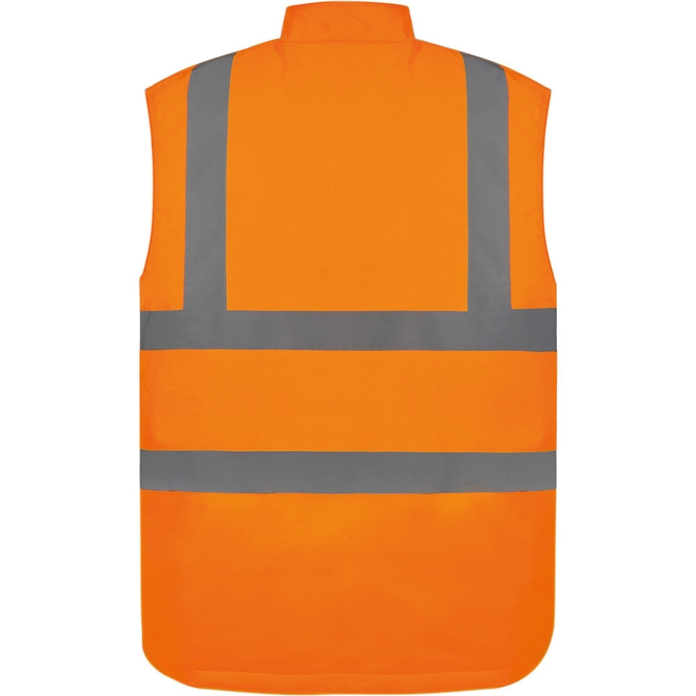 Yoko Mens Padded Waterproof Hi Vis Work Bodywarmer Gilet