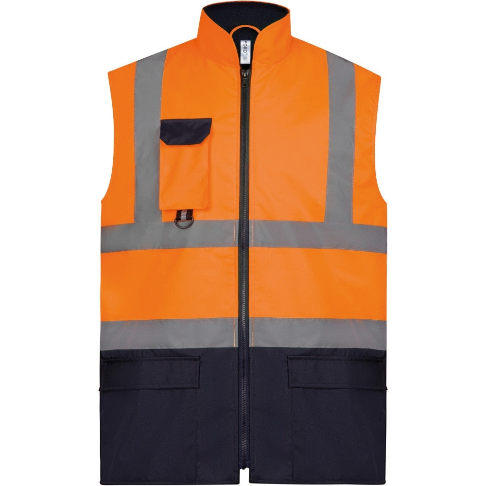 Yoko Mens Padded Waterproof Hi Vis Work Bodywarmer Gilet