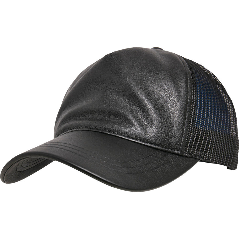 Flexfit by Yupoong Mens Leather Mesh Trucker Baseball Cap