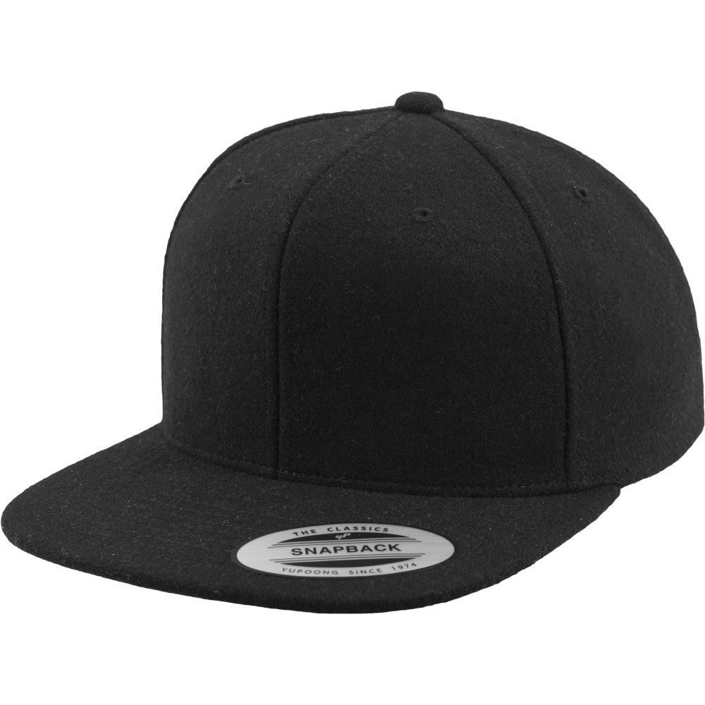 Flexfit by Yupoong Mens Melton Wool Snapback Baseball Cap