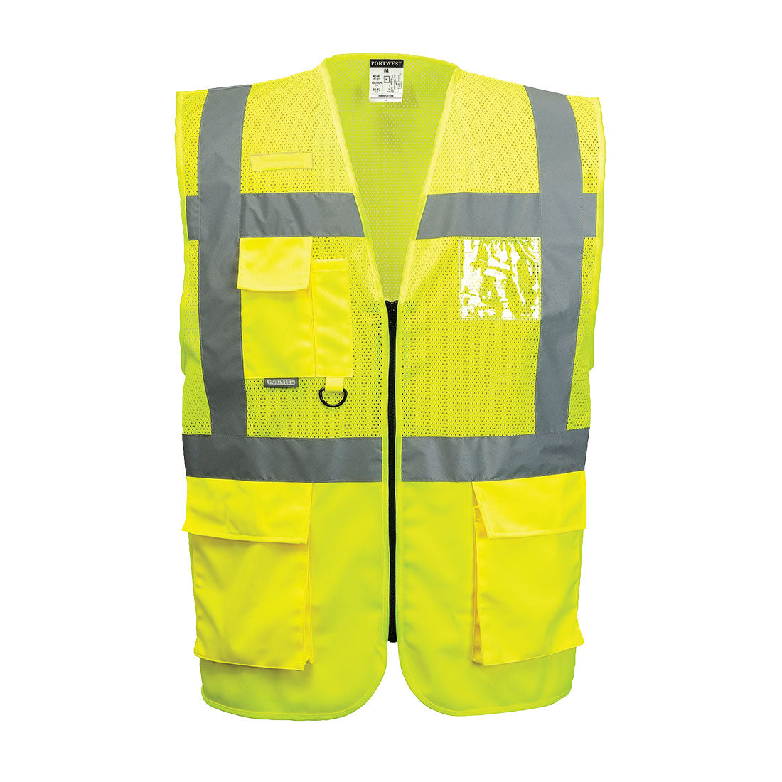Madrid Hi-Vis Half Mesh Executive Vest  - Yellow