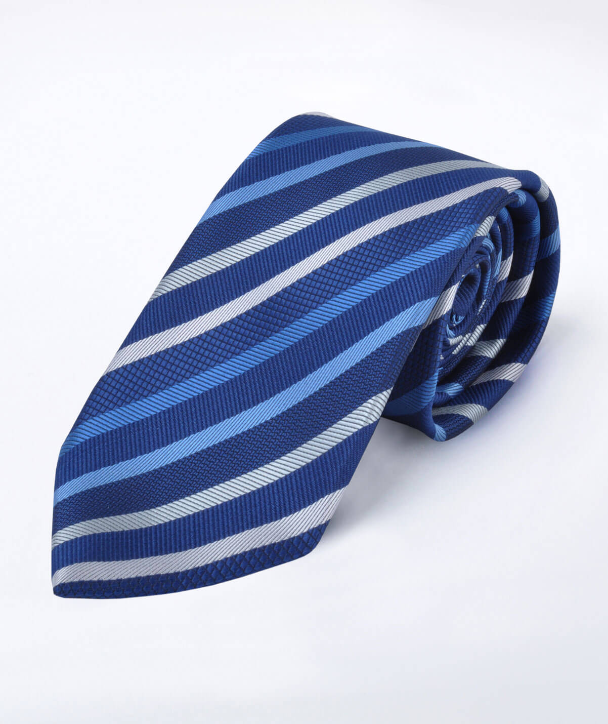 Ties - Navy/Silver Stripe