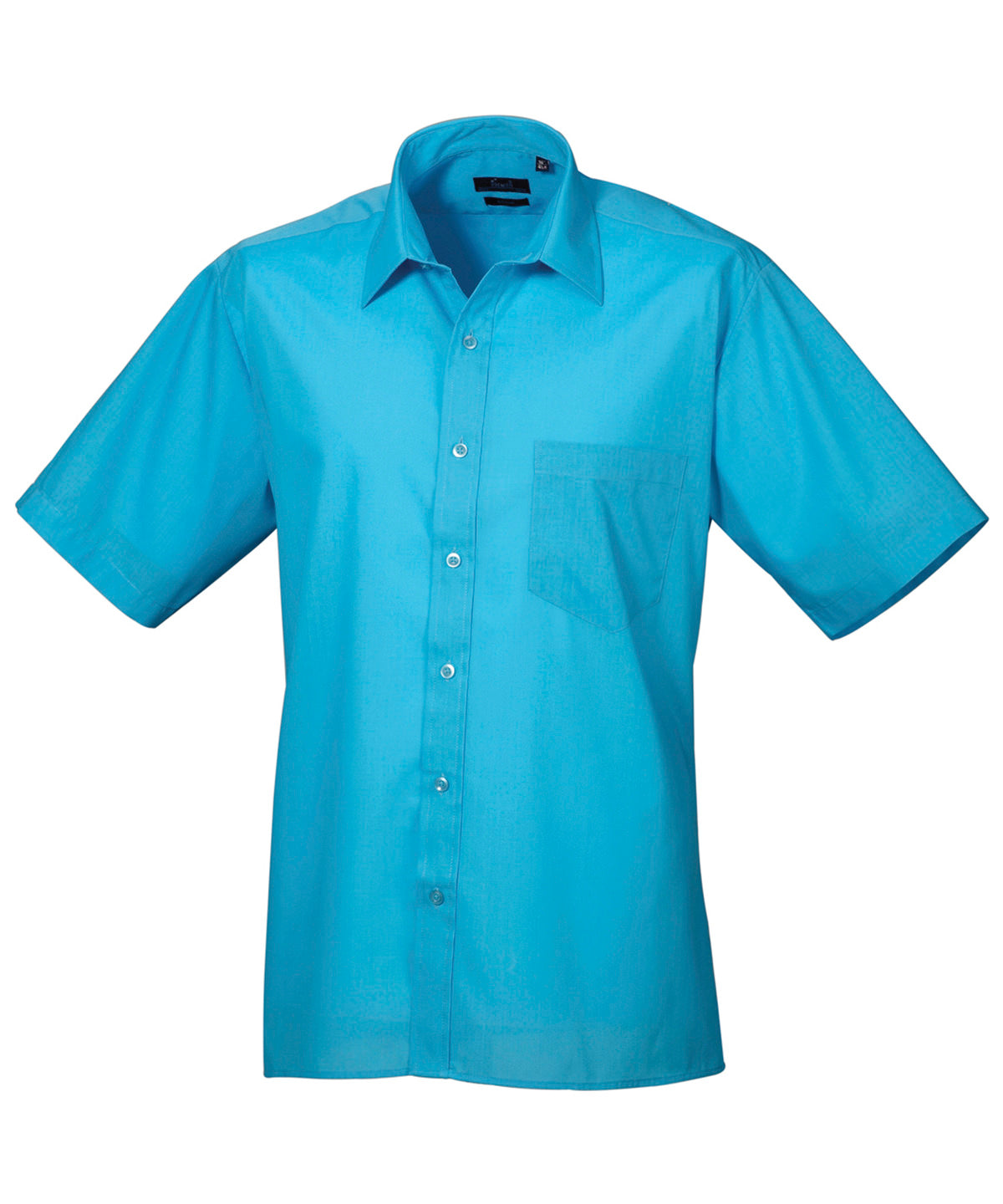 Short sleeve poplin shirt - Turquoise