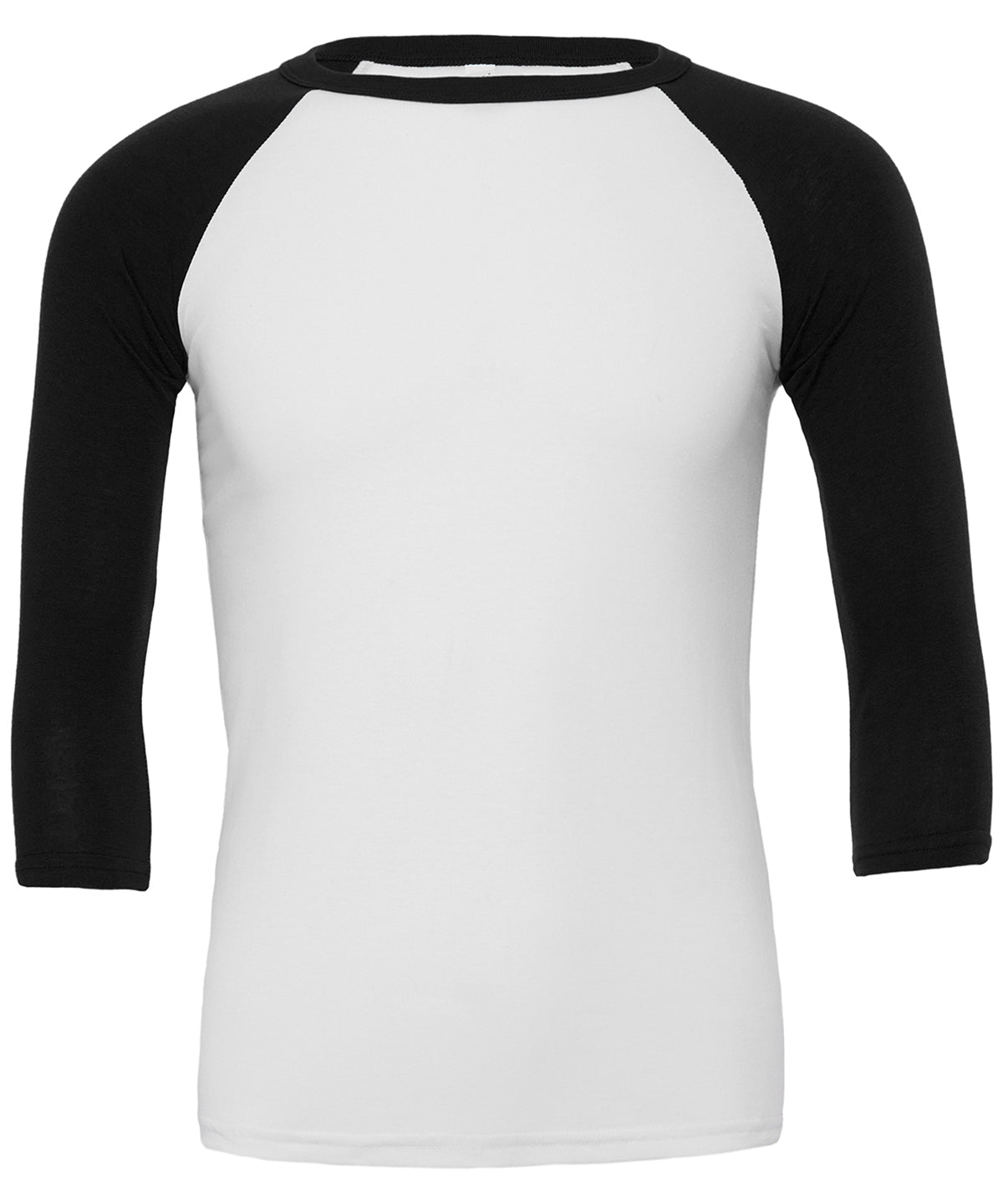 Unisex triblend ¾ sleeve baseball t-shirt - White/Black